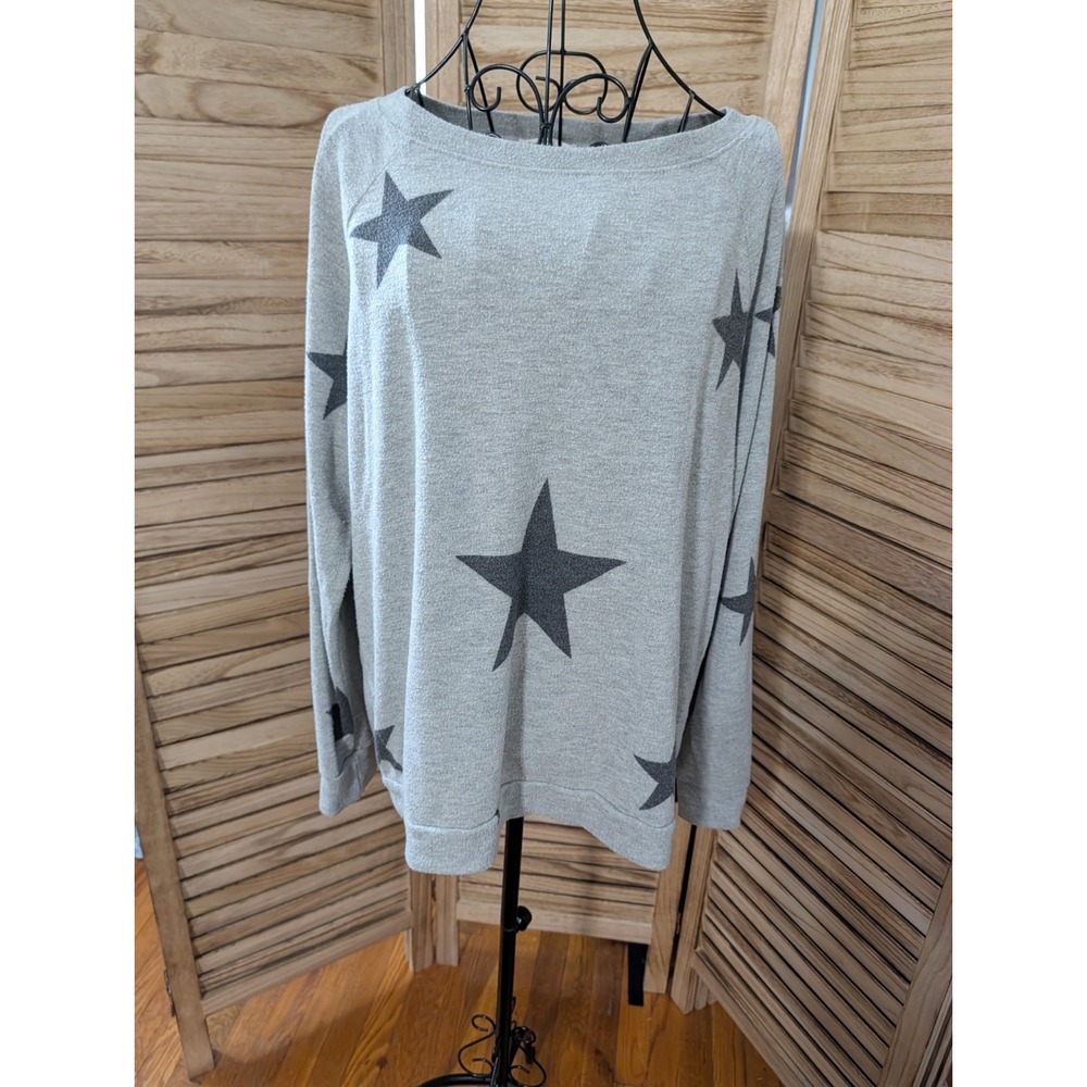 Phil Love Sweater Women's Medium Pullover Long Sleeve Stars Polyester Blend
